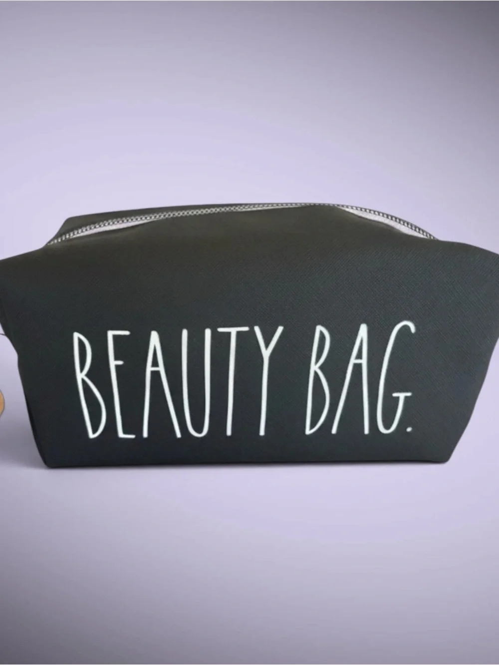 Rae Dunn Beauty Bag Cosmetic Pouch Black Travel Makeup Case NWT